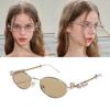 Стильные солнцезащитные очки для девочек мальчиков реквизит для фото путешествия хип-хоп овальная оправа овальная оправа стразы очки металлические очки