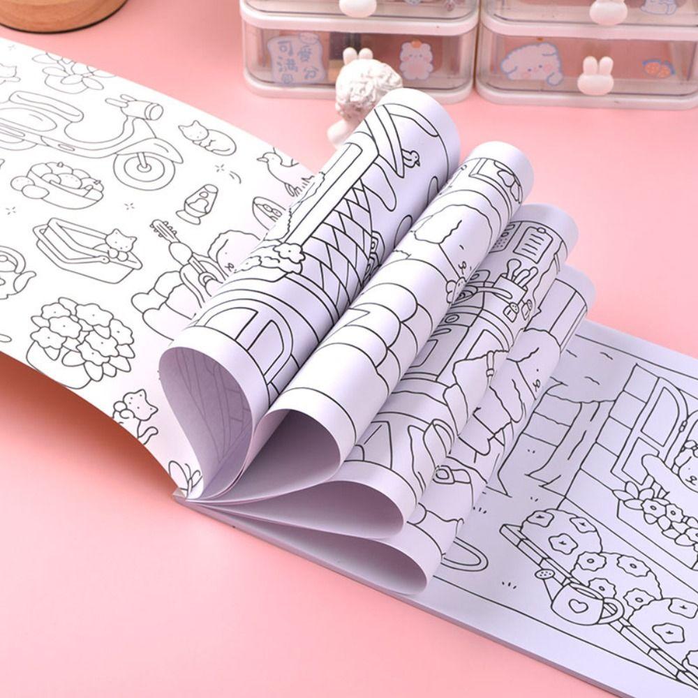 Cartoon Relaxing Coloring Book Educational Doodles Book For Adults and Teens