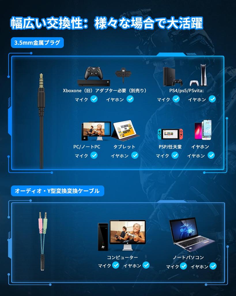 PHOINIKAS Wired Gaming Headset for PS4, PS5, and PC with Mic, Noise Cancelling, One-Click Mute, Deep Bass, Comfortable, Lightweight, and Stretchable