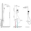 Colonne de Douche Thermostatique Auralum - Kit de Douche Carré Chromé - 5 Jets - Hauteur Max. 130cm