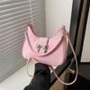Сумка-мешок с бантом женская 2024 новая модная корейская версия однотонная сумка подмышкой иностранный стиль цепочка сумка-мессенджер