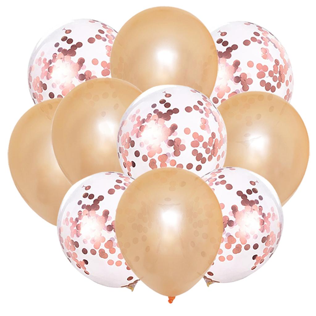 10PCS Gold Silver Metal Latex Confetti Balloons Baby Shower Wedding New Year Birthday Party Decorations Matte