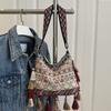 Тканевые этнические сумки кроссбоди в ретро богемном стиле, сумка-мессенджер с кисточкой, на плечо, для улицы