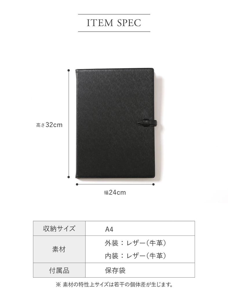 Genuine Leather Binder A4 Clipboard Grained Embossed Leather High Quality Thin A4 Size Leather File Document Case Clip File Board Unisex Black Bi-Fold