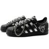 adidas Originals Superstar 2 Кожаные Низкие Скейтбордические Кроссовки Унисекс Черно-Серебристые JI0079(Команда1284- S)