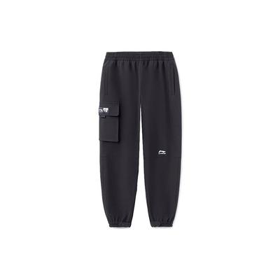 Мужские спортивные штаны Li Ning Trend Series с флисовой подкладкой, теплые, свободного кроя, с манжетами, черные AYKR749-1