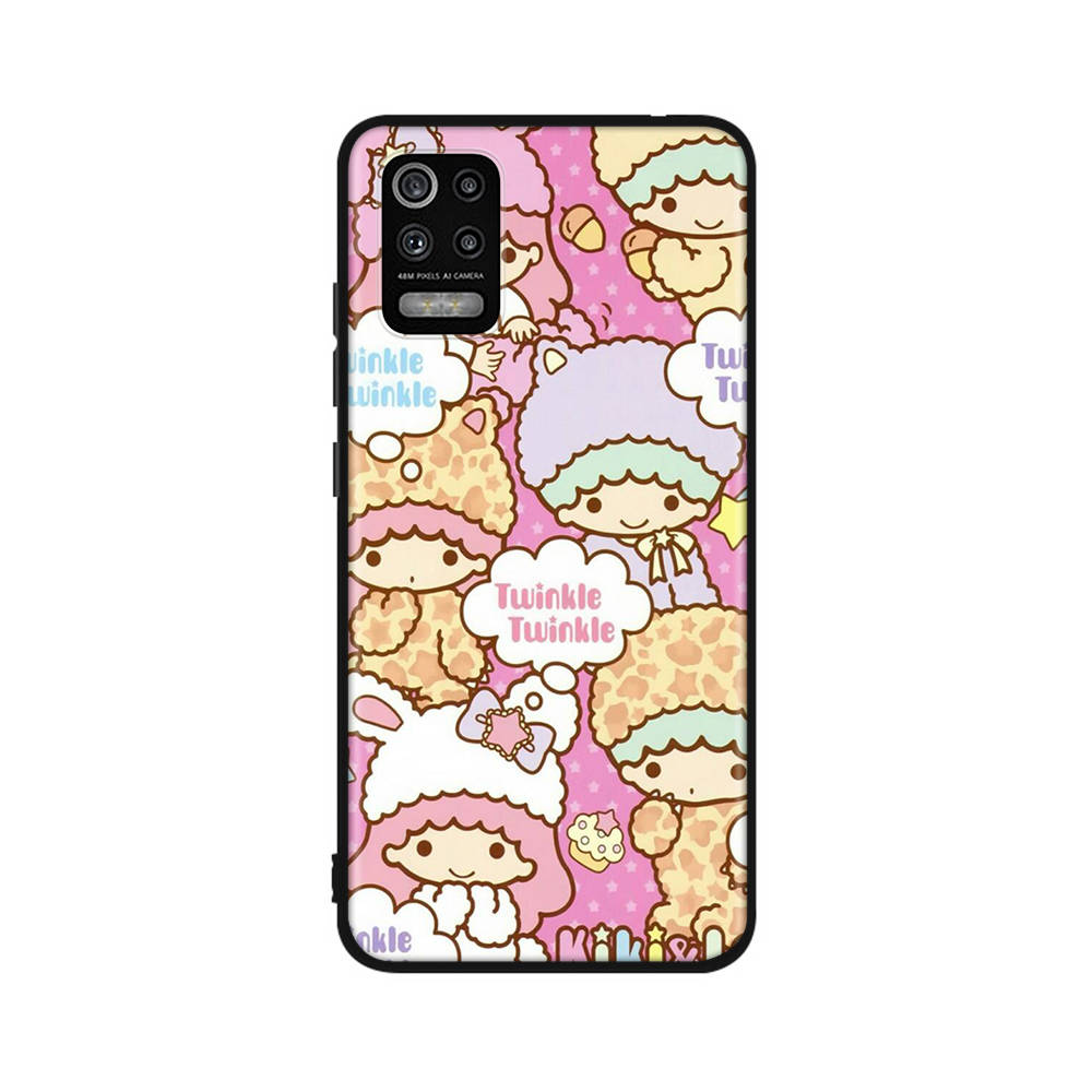 Чехол KT66 Cute Little Twins Star для Xiaomi Poco X6 X4 M5 M6 F5 F6 C65 C55 C50 C51 C40 Redmi Note 7 8 14C A3X 13C 12C 11 10A 9C Pro Black Sofe Cover