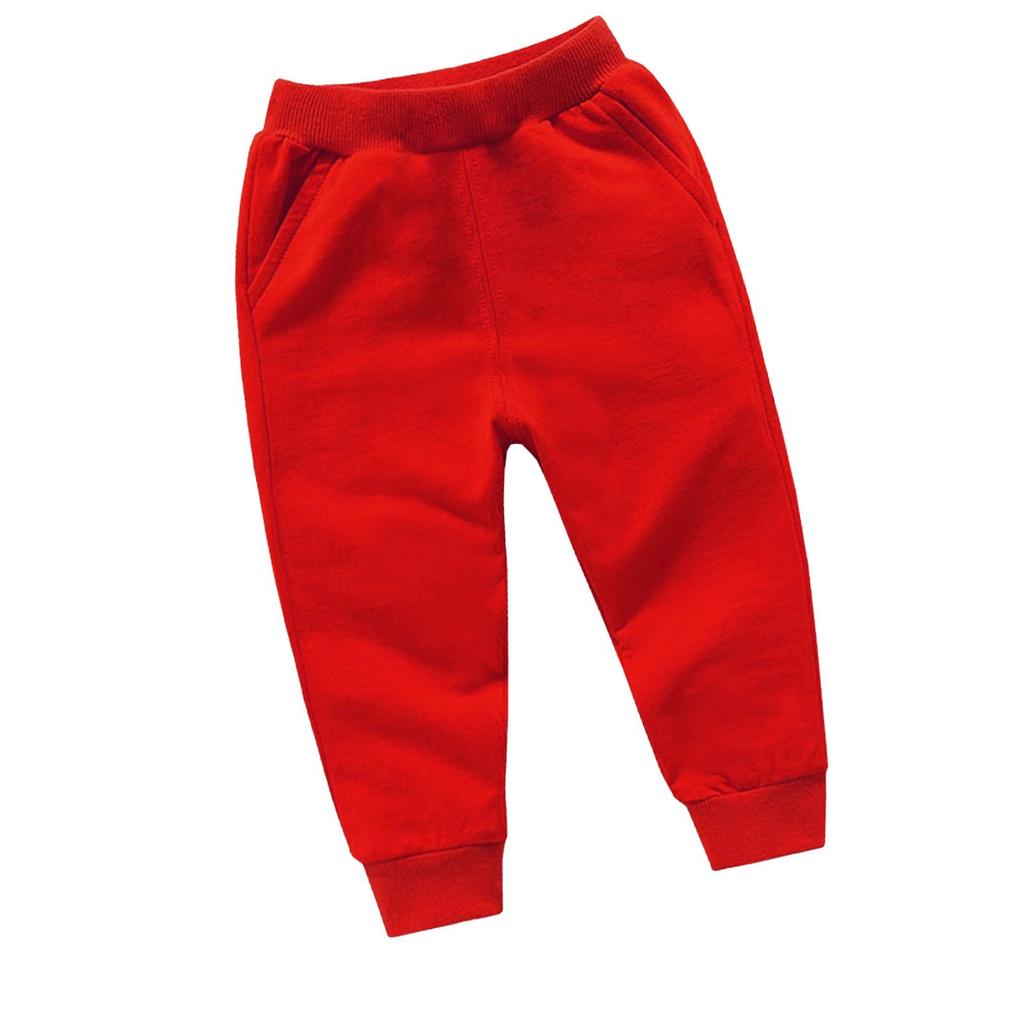 Winter Boys And Girls  Solid Color Sports Pants Long Pants