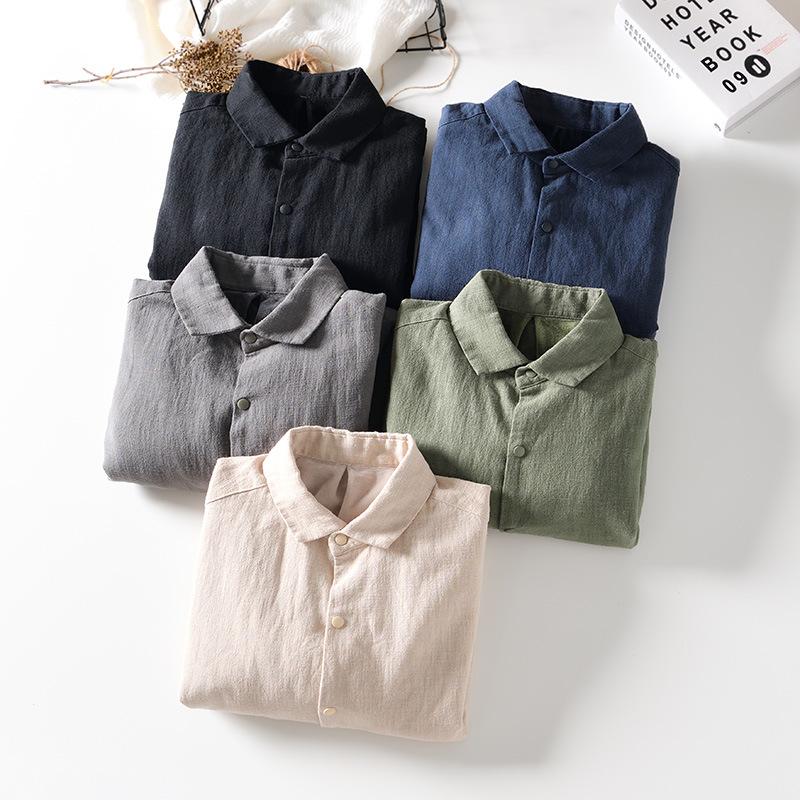 Осенне-зимнее теплое мужское пальто, повседневные флисовые куртки для мужчин, отложной воротник, хлопковое льняное пальто с пуговицами, утолщенное свободное пальто