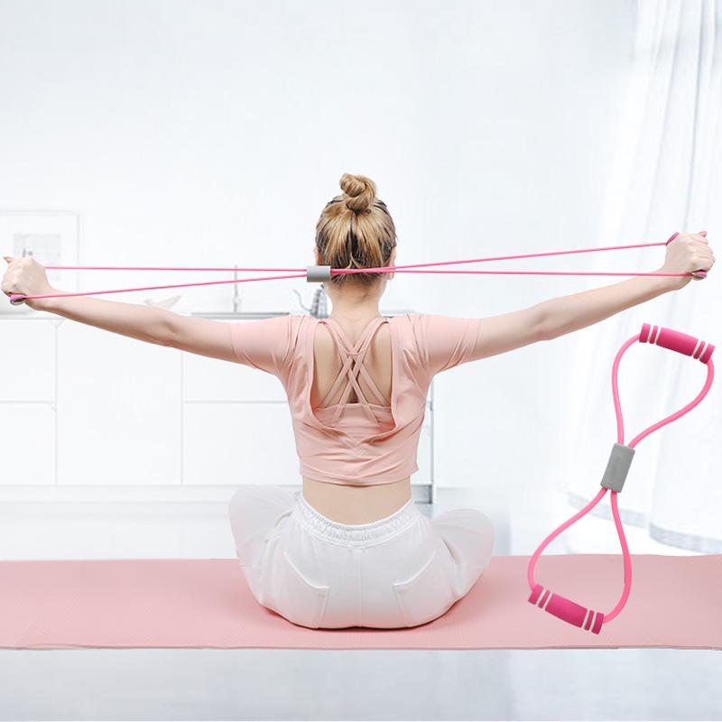 8 Shaped Resistance Bands Athletic Workout Elastic Band At Home Yoga Fitness Rubber Pull Rope Yoga Training Exercise Gym Equipment