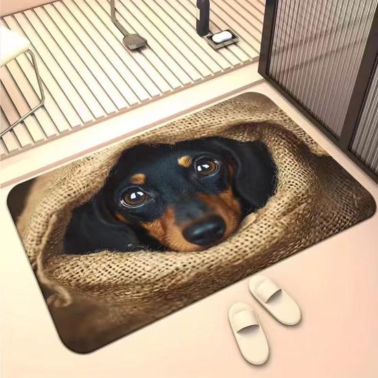 Yousheng Реалистичный коврик для пола с животными 3D ковер с оптической иллюзией Коврик для входа с милым котом Нескользящий коврик для собак для ванной комнаты, кухни, гостиной, спальни