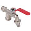 Double Valve Faucet 1 In 2 Out Washing Machine Hose Ball Valve Zinc Alloy Garden Accessories