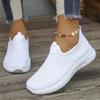 Women's Knitted Sock Sneakers, Solid Color Low Top Slip On Walking Trainers, Casual Outdoor Sports Shoes
