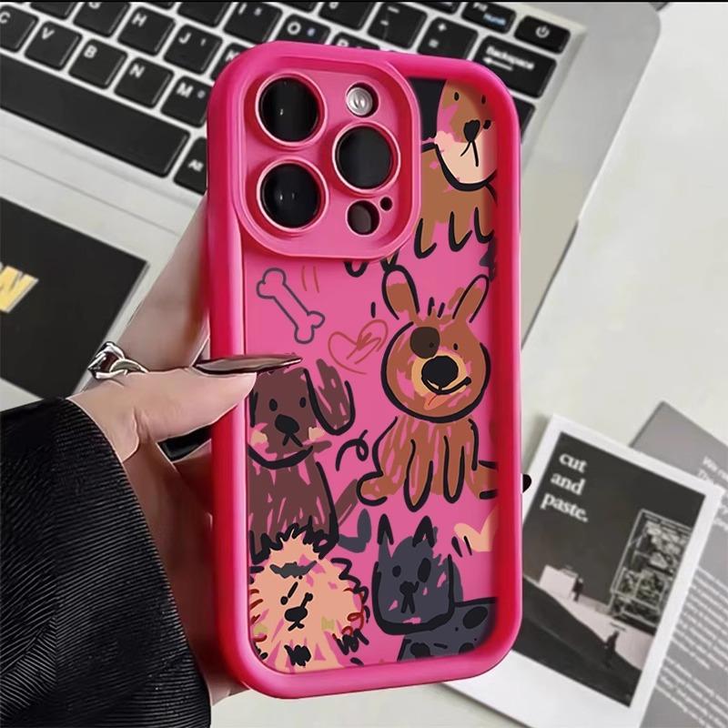 Мягкий чехол с забавными кошками и граффити для собак для iPhone 11, чехол для iPhone 15 Pro Max, чехлы для iPhone 14 13 12 Pro Max XR X XS 7 8 Plus SE 2, чехол