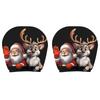 2Pcs Santa Claus Car Headrest Cover Cartoon Auto Seat Headcover  Gift for Car Lover