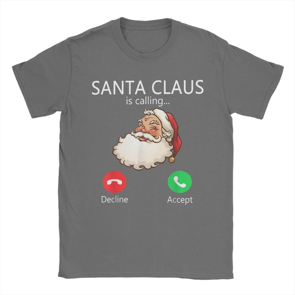 Mens T-Shirt Santa Claus is Calling Funny Christmas Holiday T Shirts Harajuku Summer Tees Y2K Funny Casual Clothes