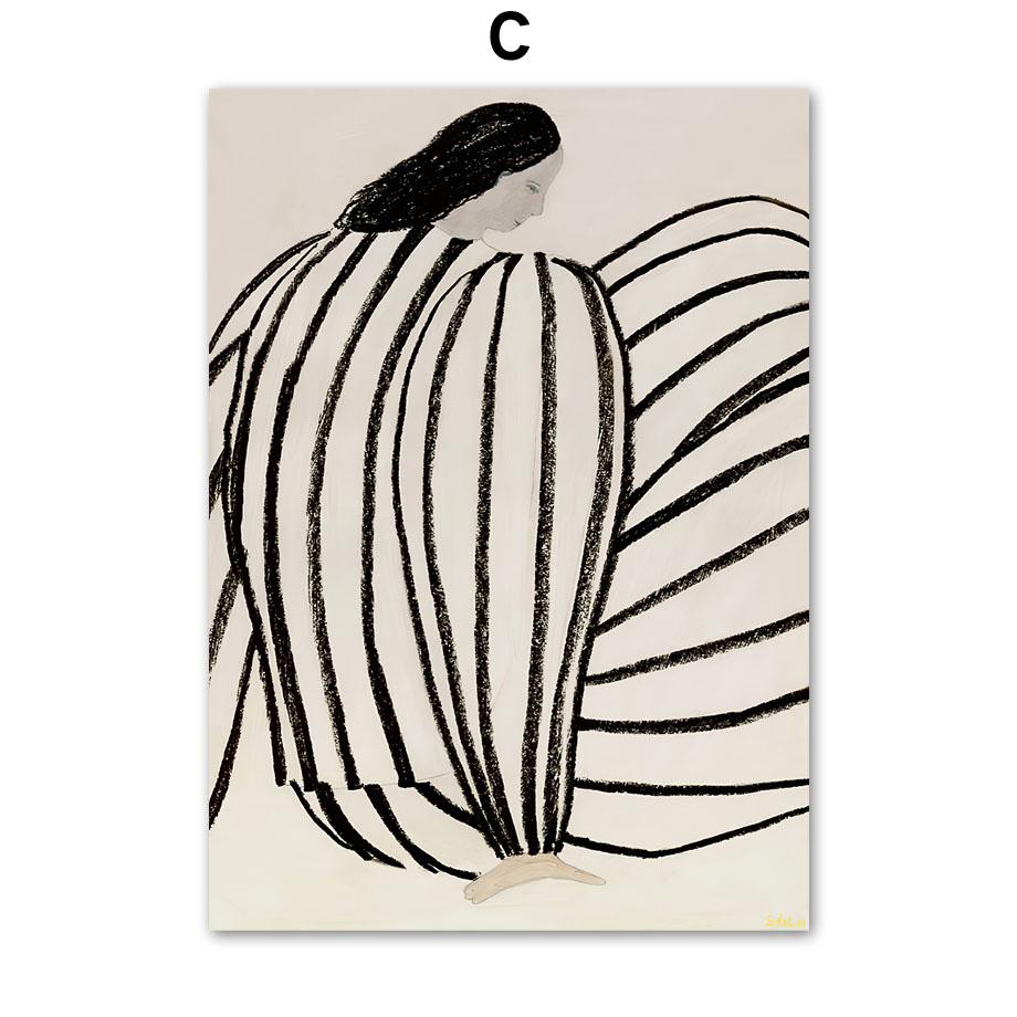 Постеры на скандинавскую тему и принты, абстрактные линии фигур, кривая геометрия, настенная живопись на холсте, настенные картины для декора гостиной