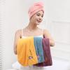 Coral Wool Thickened Hair Cap Cartoon Embroidery Absorbent Triangle Cap Women's Shower Cap Absorbent Hair Towel