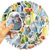 50 Штук Милых Мультяшных Попугаев и Птиц Наклеек для Украшения Багажа, Скейтборда, Водонепроницаемые ПВХ Наклейки