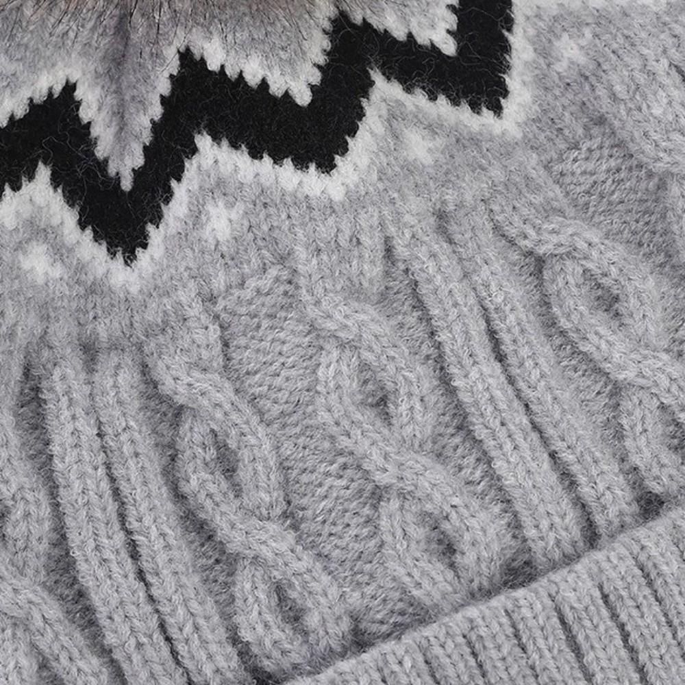 Thickened Beanies Hat Fleece Lined Warm Cap Warm Winter Hat  Women