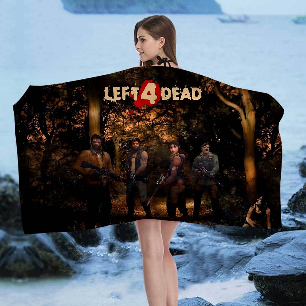 Горячая игра Left 4 Dead Большие пляжные полотенца из микрофибры Быстросохнущее полотенце Песчаные пляжные полотенца Полотенце для бассейна для путешествий Плавание Бассейн Йога