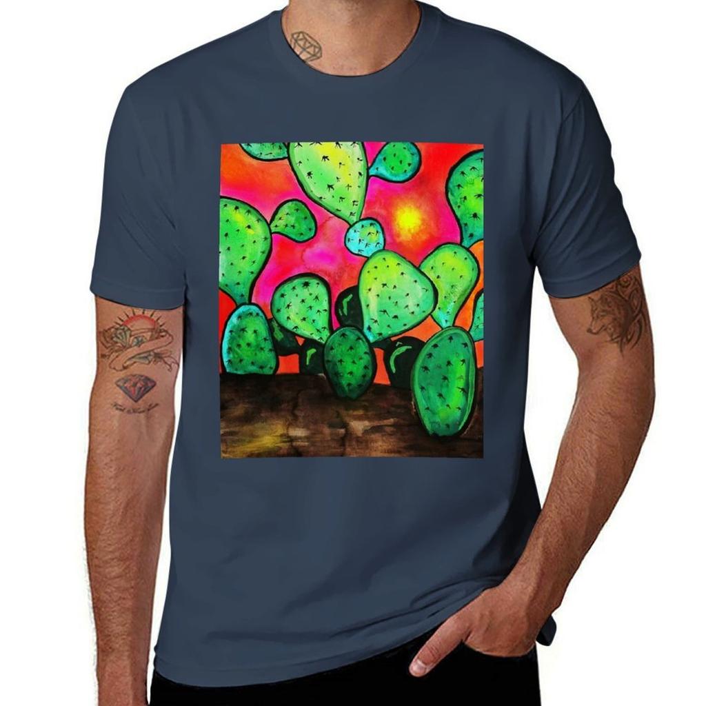Prickly Pear Cactus Tshirt Outdoor Work Short Sleeve Top