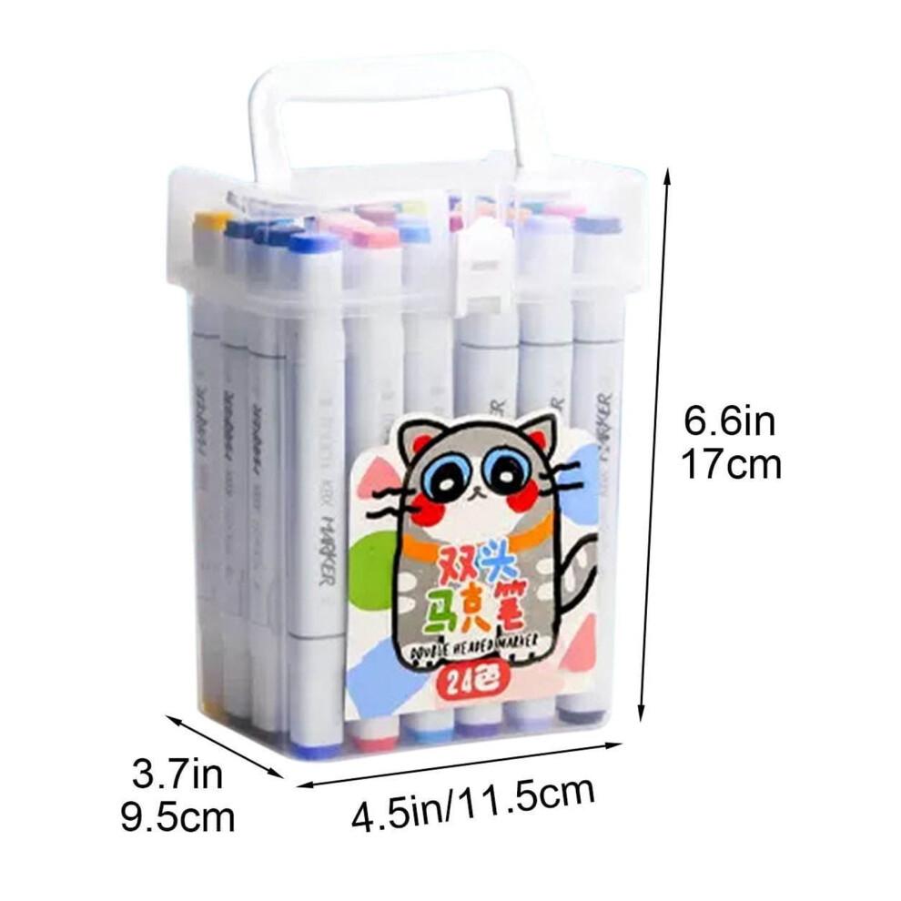 Alcohol Markers Brush Tip No Bleeding Water-based Coloring Markers Drawing Pens Art Markers Coloring Markers for Adult Coloring Books, Dual Point