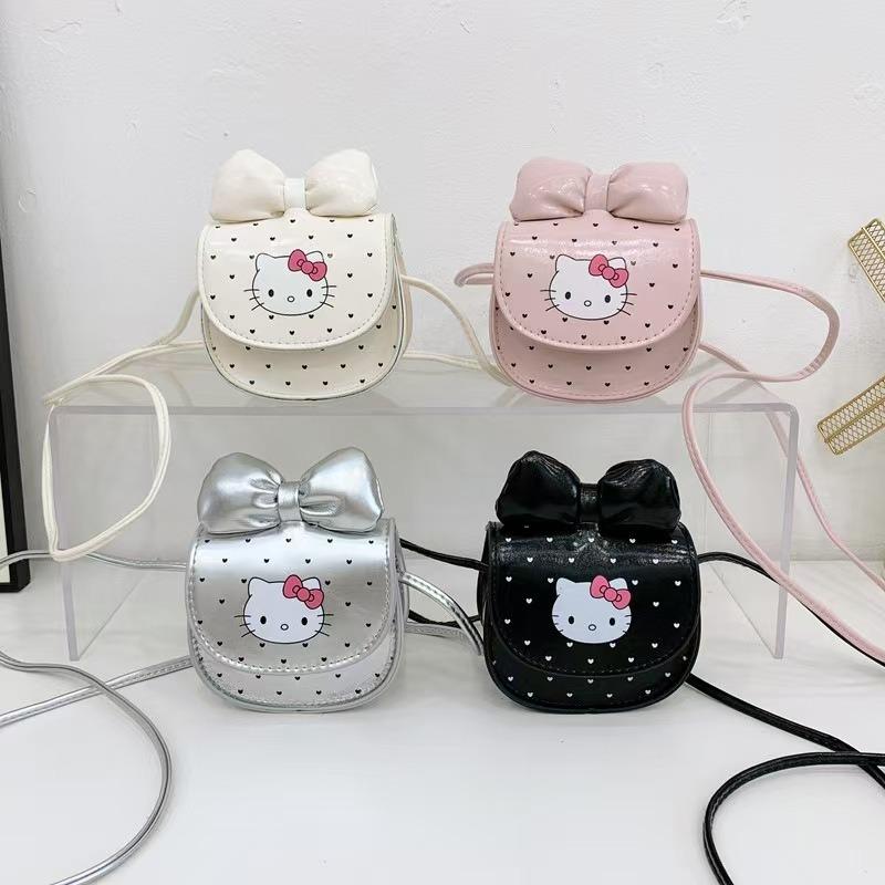 Wholesale children's messenger bag cartoon cat earphone bag cute bow shoulder bag girls mini change bag tide