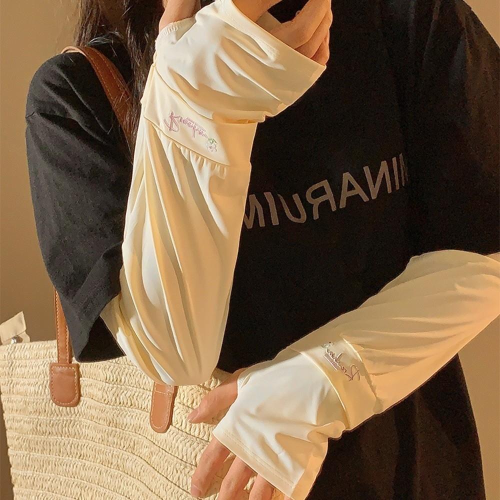 Arm Protection Long Ice Silk Sleeves Loose Cycling Gloves Sunscreen Arm Covers Driving