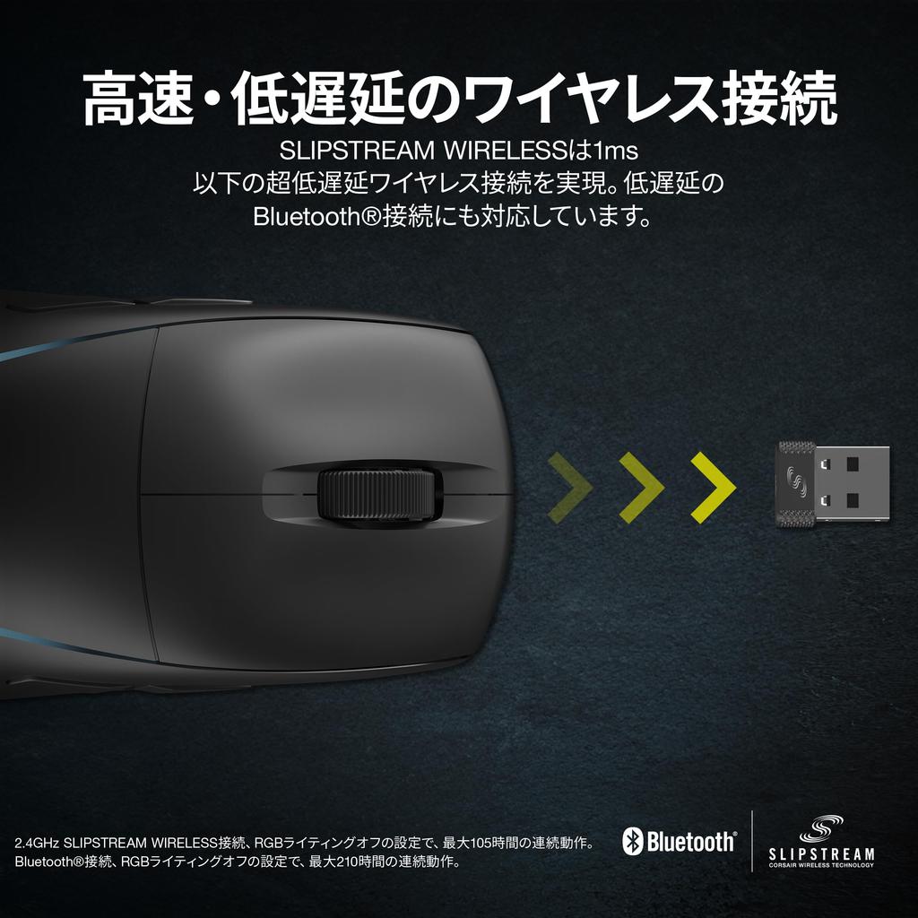 CORSAIR M75 WIRELESS Легкая игровая мышь RGB, совместимая с iCUE для FPS, 89 г, 26000 точек на дюйм, QUICKSTRIKE, беспроводное соединение, черный, Bluetooth/SLIPSTREAM