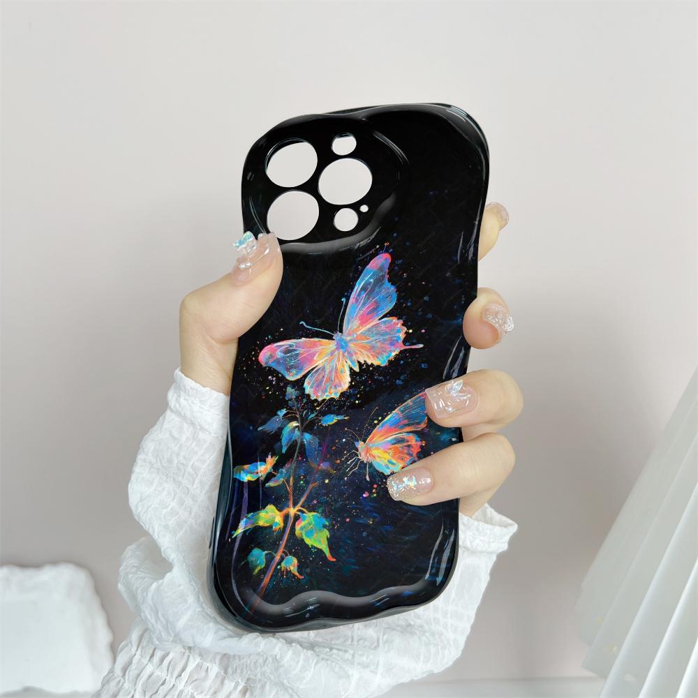 Для Honor 90 Lite P30 Pro Infinix Hot 30 40 40i 40 Pro Smart 8 Pro Vivo V29e V30e Мечтательный красочные бабочки волнистый край мягкий силиконовый чехол для телефона