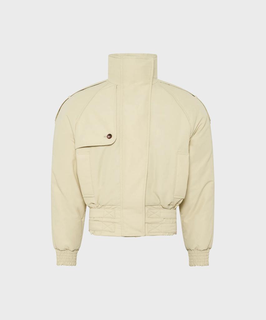 Marine Serre (U) Regenerated Gabardine Twill Bomber Jacket Light Beige Regenerated Gabardine Twill Bomber Jacket Bg10 Light Beige