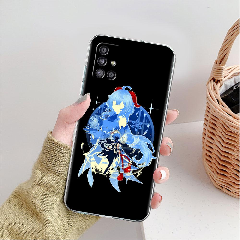 Прозрачный чехол для Samsung Galaxy A52 A12 A51 A32 A21s A71 A32 A22 50 A70 A31 A72 5G, чехол для телефона аниме Genshin Impact