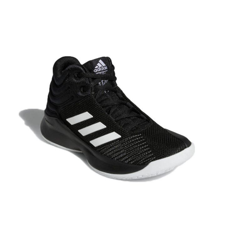 adidas Детские баскетбольные кроссовки Pro Spark 2018 K, дышащие, средняя высота, черные, белые, серые, для детей AH2644
