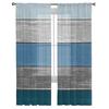 Ретро-ферма амбар сине-серые полосатые градиентные прозрачные шторы для гостиной тюль для окон вуаль пряжа короткие шторы для спальни