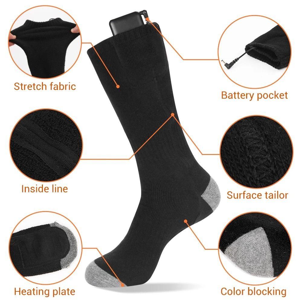 Temperature Control Electric Heated Socks Washable Winter Warm Stockings  Women