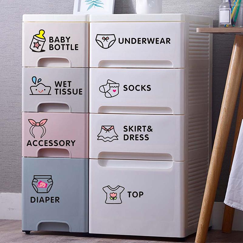 Детские наклейки на одежду Домашний декор Наклейка на шкаф Декаль Классификация для спальни Мультяшные наклейки