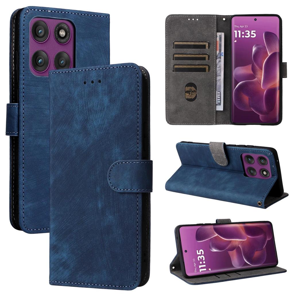Flip Cover for Motorola Edge 60 Pro PU Leather Full-Body Protection With [RFID Blocking] Shockproof Durable Retro Phone Case