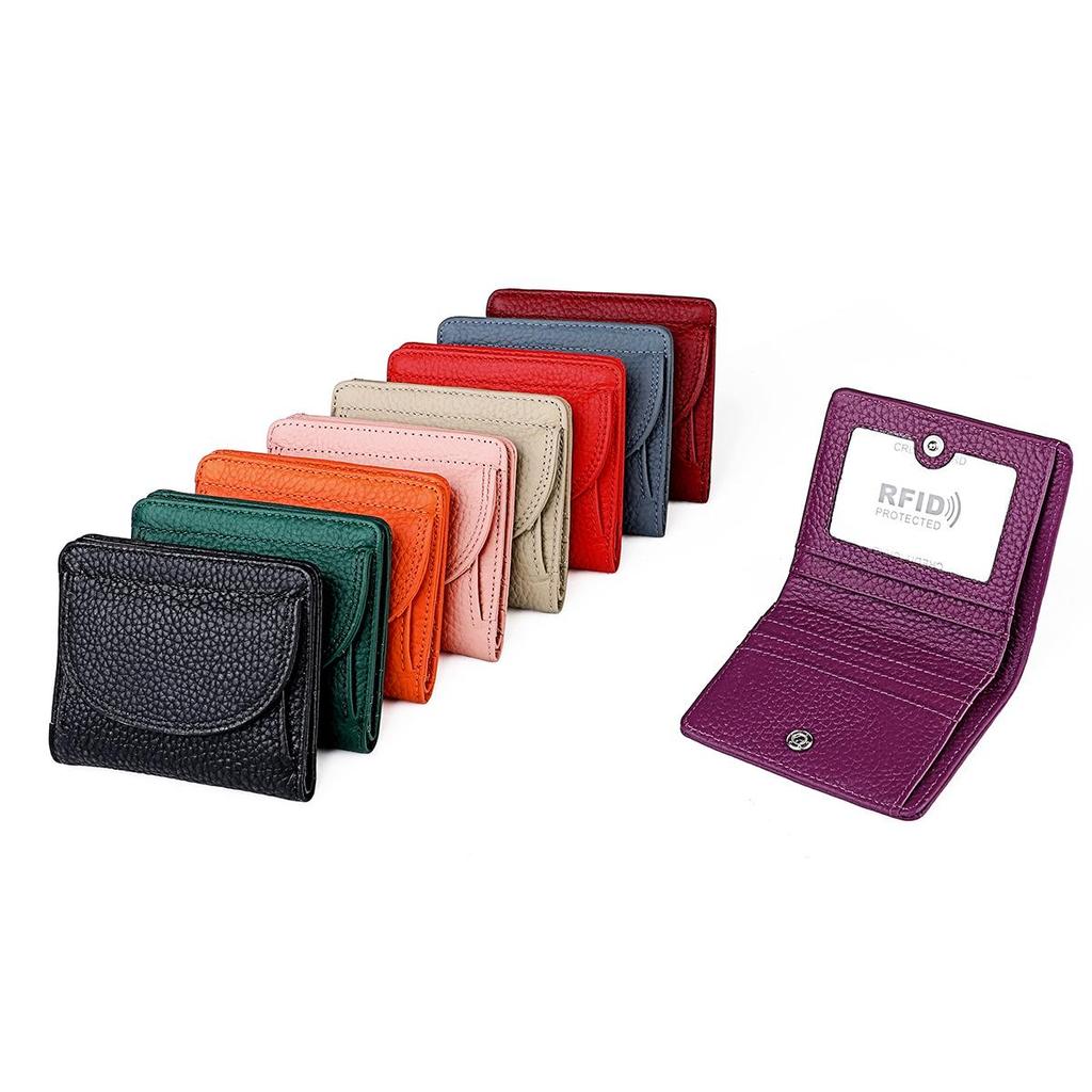 Japanese-Style RFID Genuine Leather Mini Wallet - Simple & Fashionable Coin Purse