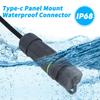 IP68 Waterproof USB Type C Female Adapter for Extending Cable Length in Harsh Environment for Data Transfer &Charging