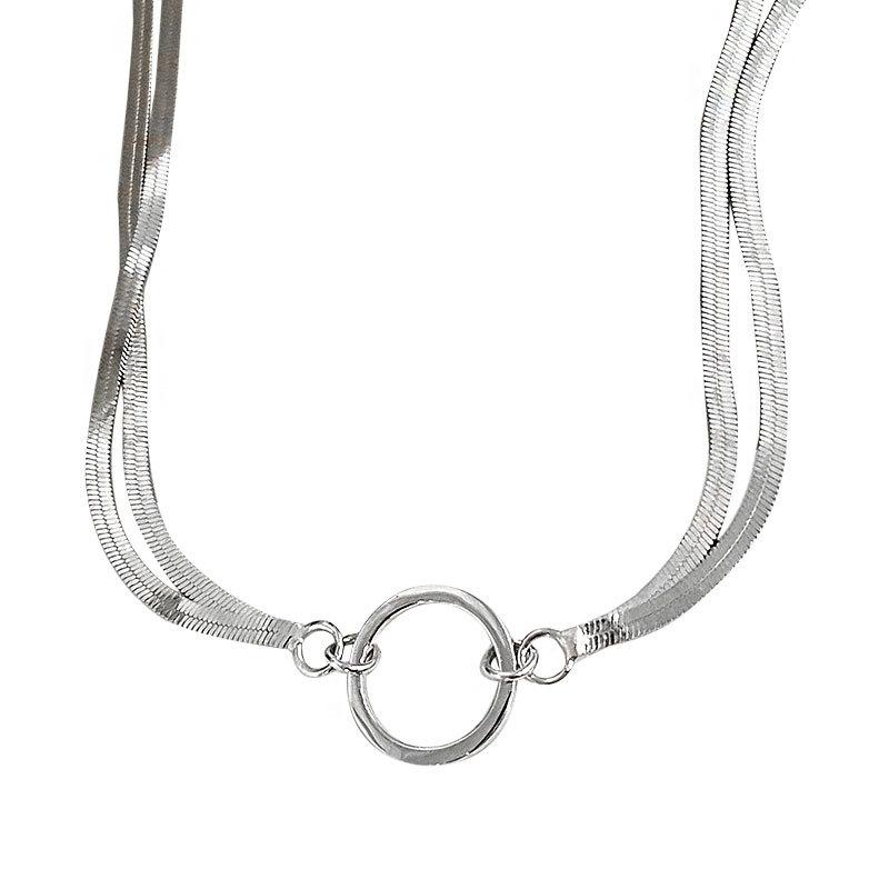 Двухслойное ожерелье-цепочка в виде змеиной кости, персонализированное модное короткое ожерелье, женская высококачественная цепочка на ключицу