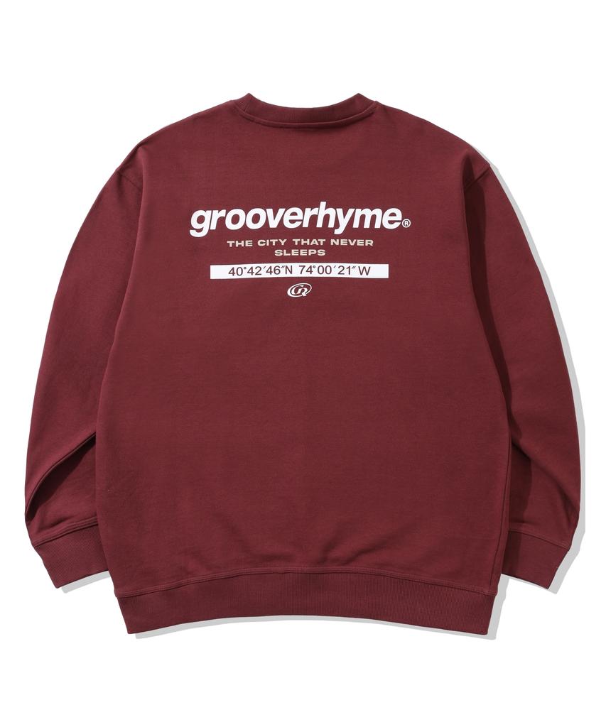 GROOVE RHYME Men'S) C100 3-Ply Terry New Location Sweatshirt (Semi-Oversized Fit)(25 Years)(11 Colors) [Lrarctm111P]