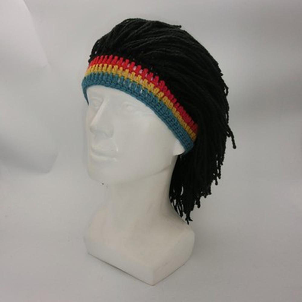 Fiber Jamaican Knitted Beanies Wig Braid Hat Men Wig Reggae Dreadlocks Wig Africa Roots Wig