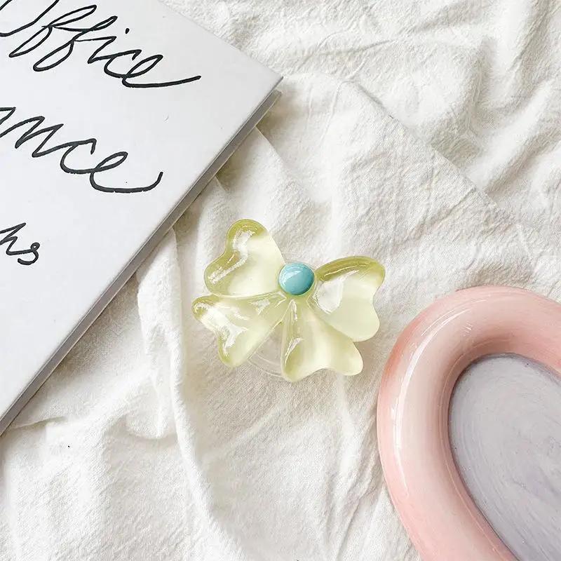 3D милый прозрачный цветочный бант складной палец кольцо держатель телефона Griptok для iPhone поддержка гнездо карман ручка Tok подставка кронштейн