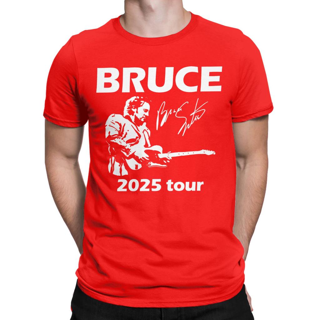 Men Women Bruce Springsteen Singer 2025 Tour T Shirt Pure Cotton Graphic Printing T-Shirt Top Clothing