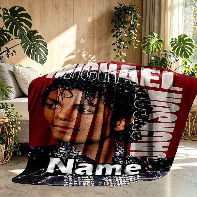 Custom Name Personalized Michael Jackson Print Blanket, Home Decor, Bedroom, Sofa, Camping, Couch, Gifts for Birthday Christmas