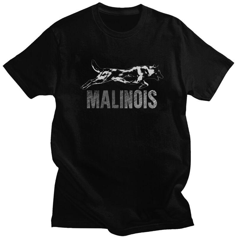 Custom Trendy Belgian Shepherd Malinois T Shirt Men 100 Cotton Tshirt Casual Mechelaar Dog Tee Tops Streetwear Tshirts