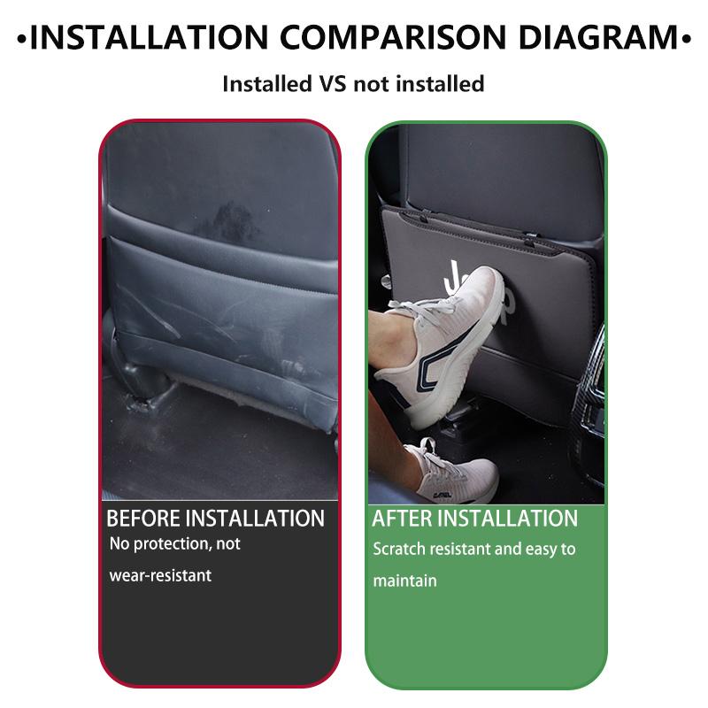 For Jeep Car Seat Back Protection Anti-Kick Pad Rear Seat Storage Bag Grand Cherokee Patriot Renegade Compass Wrangler AMZ1