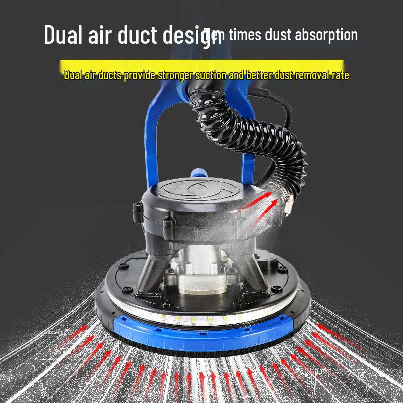 Беспылевая настенная шлифмашина Taijufu с самовсасыванием, двойным пылеудалением и шлангом 4 м, вилка CN (адаптер в комплекте)