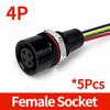 M12 IP65 Waterproof Metal Panel Mount Connector 2 3 4 5 6 8 Pin Female Socket Male Plug Pigtail Cable 5PCS 5 Matched Set Choices